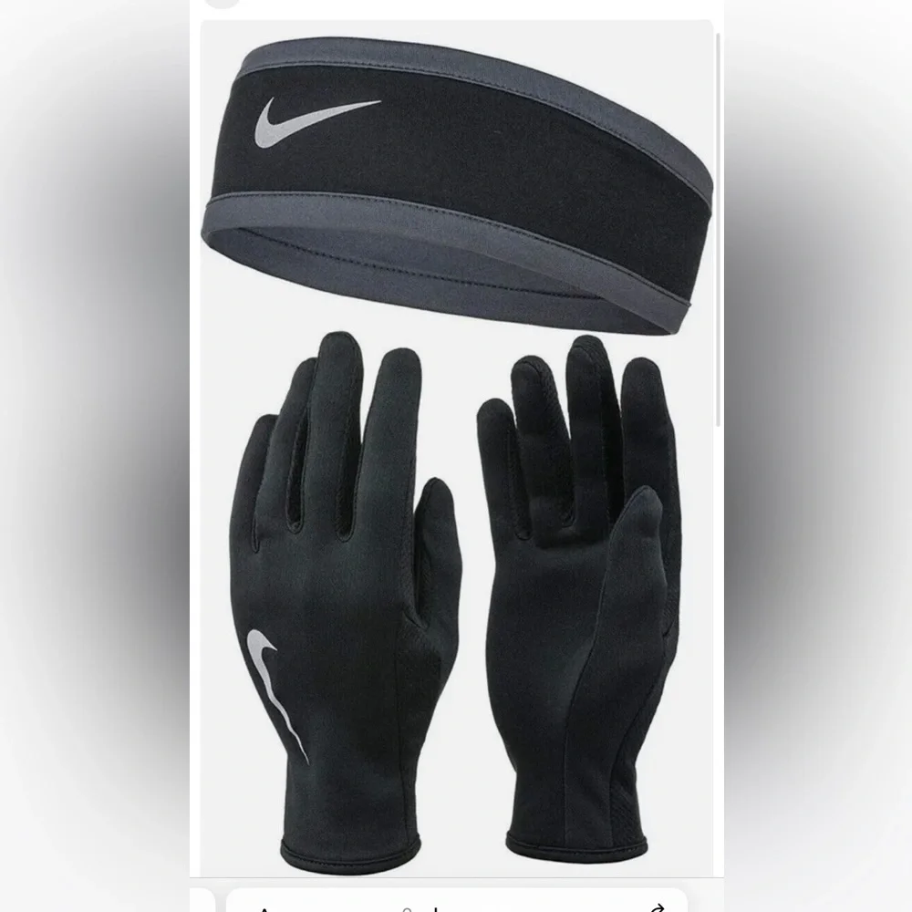 NEW Nike Dry Women’s headband & gloves set running Small